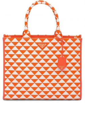 Broderet shopping bag Prada orange