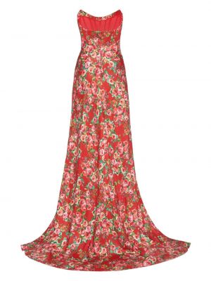 Jedwabna sukienka koktajlowa z nadrukiem Markarian