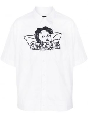 Bavlněná košile s potiskem Simone Rocha bílá