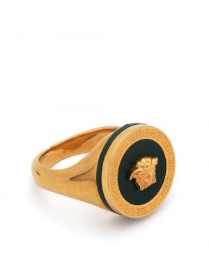 Zlatý prsten Versace - zelená