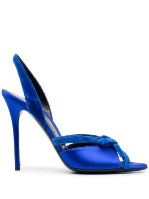 Saténové sandále s mašľou Tom Ford modrá