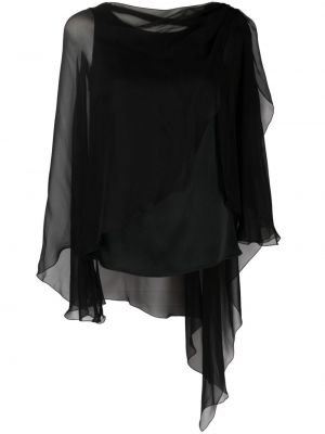 Асиметрична прозрачна блуза Alberta Ferretti черно