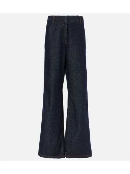 Højtaljet straight jeans Dries Van Noten blå