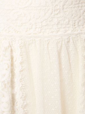 Sukienka midi z dekoltem w serek koronkowa Elie Saab biała