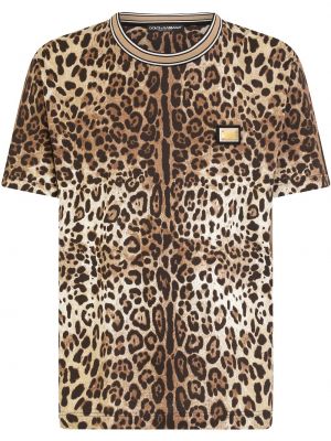 Camiseta con estampado leopardo Dolce & Gabbana