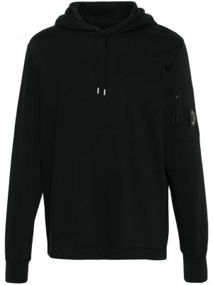 Pamučna hoodie s kapuljačom C.p. Company crna