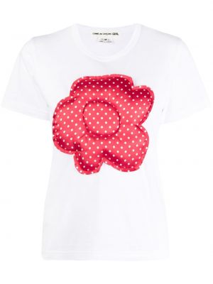 Kvetinové bavlnené tričko Comme Des Garçons Girl
