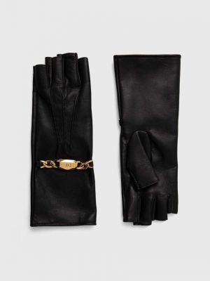 Kožené rukavice Elisabetta Franchi černé