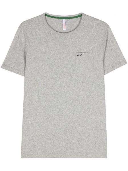 Bavlnené tričko s výšivkou Sun 68 sivá