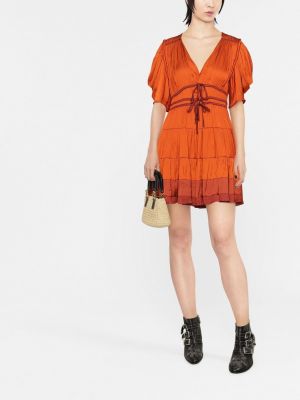 Mini šaty s výstřihem do v Ulla Johnson oranžové