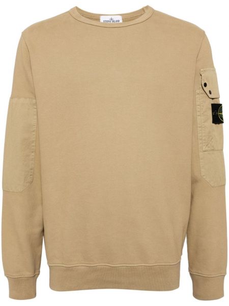 Pamuklu sweatshirt Stone Island kahverengi