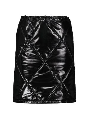 Ватирана кожена пола с висока талия от изкуствена кожа Dolce&gabbana черно