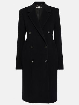 Gyapjú rövid kabát Stella Mccartney fekete