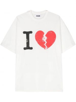 T-shirt en coton à imprimé Magliano blanc
