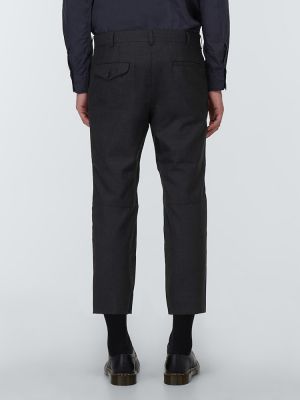 Slim fit vlněné klasické kalhoty s nízkým pasem Comme Des Garã§ons Homme Deux šedé