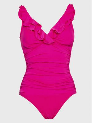 Egyrészes fürdőruha Lauren Ralph Lauren rózsaszín