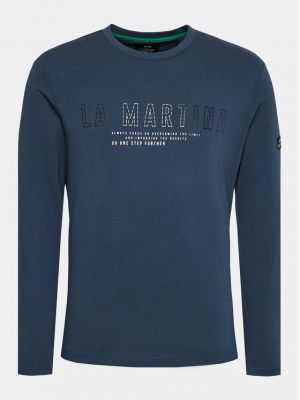 Marškinėliai ilgomis rankovėmis ilgomis rankovėmis La Martina mėlyna