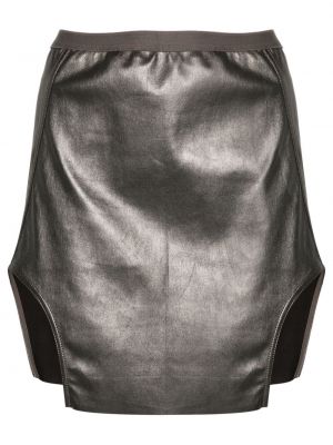 Kožená sukňa Rick Owens sivá