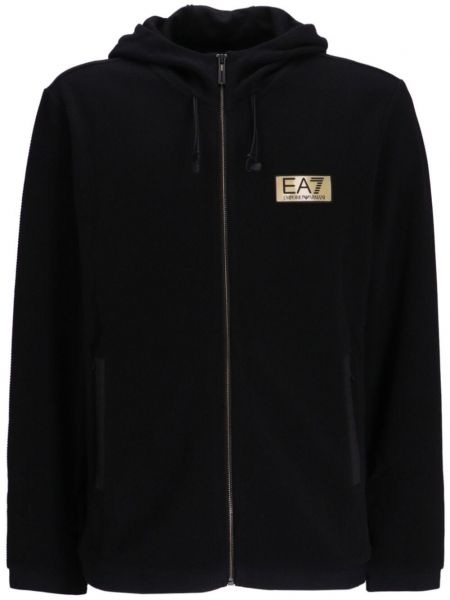 Langes sweatshirt mit reißverschluss Ea7 Emporio Armani schwarz
