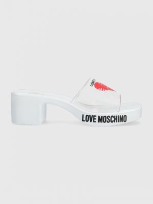 Klapki Love Moschino białe