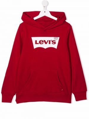 Trykt hettegenser for jenter Levi's Kids rød