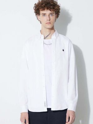 Пуховая хлопковая рубашка на пуговицах Carhartt Wip белая