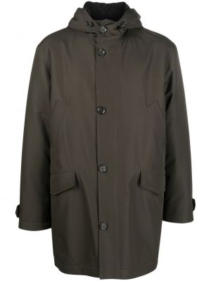 Kabát s knoflíky s kapucí Liska zelený