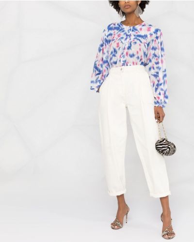 Blusa con estampado con estampado abstracto Isabel Marant blanco