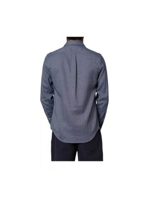 Camisa con botones de algodón de espiga Portuguese Flannel azul