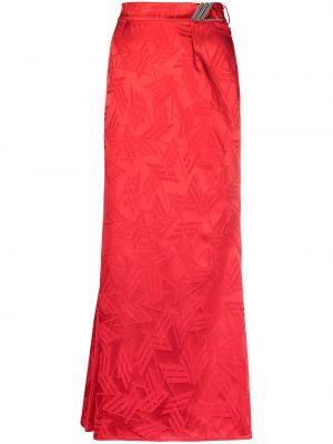Falda de tubo ajustada de tejido jacquard The Attico rojo