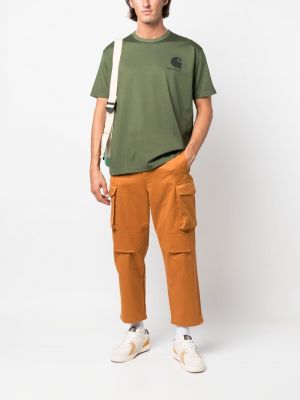 Kokvilnas t-krekls ar apdruku Junya Watanabe Man zaļš