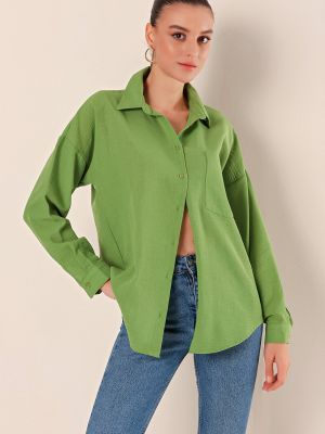 Риза с джобове Bigdart зелено