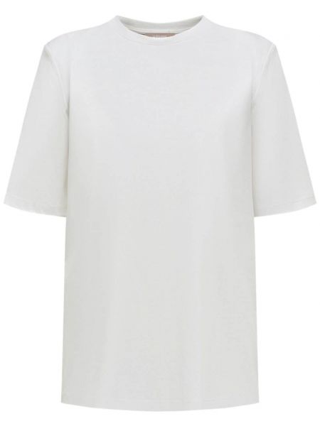 Bavlněné tričko s kulatým výstřihem 12 Storeez bílé