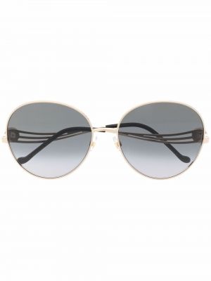 Elie Saab lunettes de soleil à monture ronde - Or