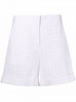 Shorts brodeés en coton Karl Lagerfeld blanc