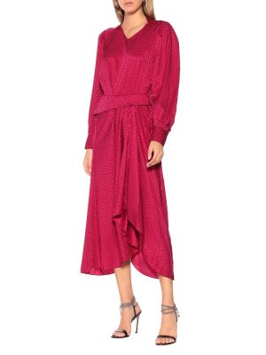 Hedvábné midi šaty Isabel Marant fialové