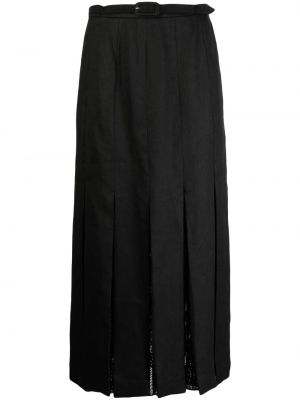 Πλισέ λινή φούστα Gabriela Hearst μαύρο