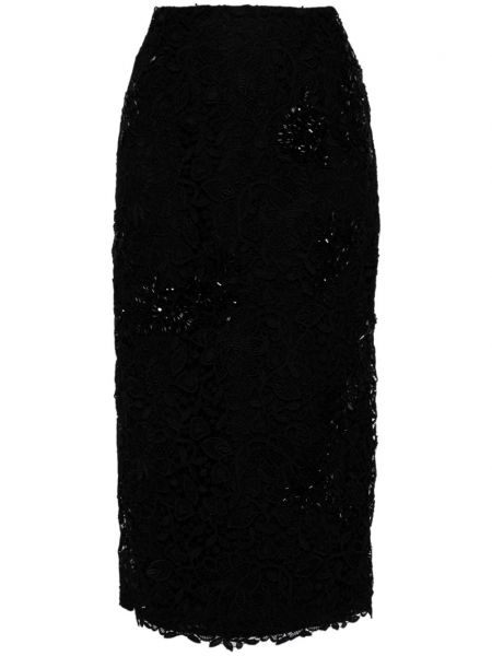 Čipkovaná puzdrová sukňa Carolina Herrera čierna