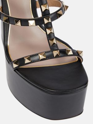 Sandale din piele cu platformă Valentino Garavani negru