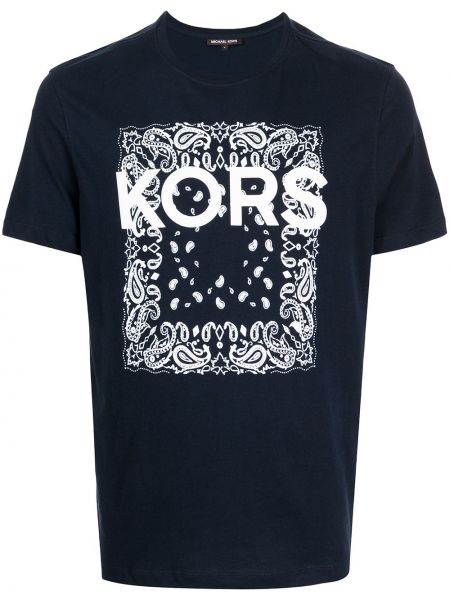 Camiseta de cachemir con estampado de cachemira Michael Kors azul