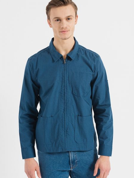 Джинсовая куртка на молнии с карманами Pepe Jeans London синяя