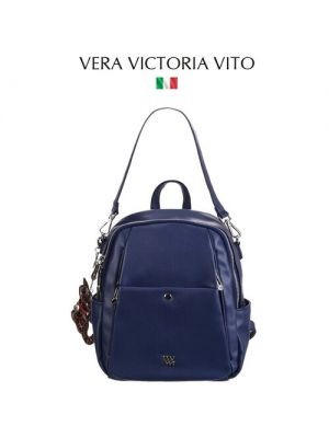 Рюкзак Vera Victoria Vito, экокожа, внутренний карман, регулируемый ремень синий