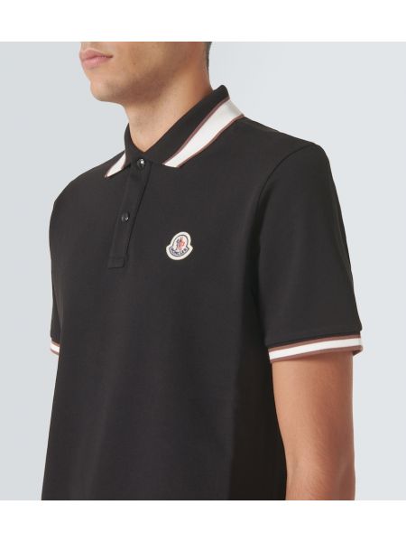 Pamuklu polo yaka tişört Moncler siyah