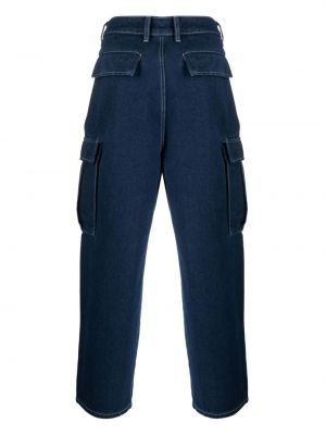 Straight fit džíny s výšivkou Pop Trading Company modré