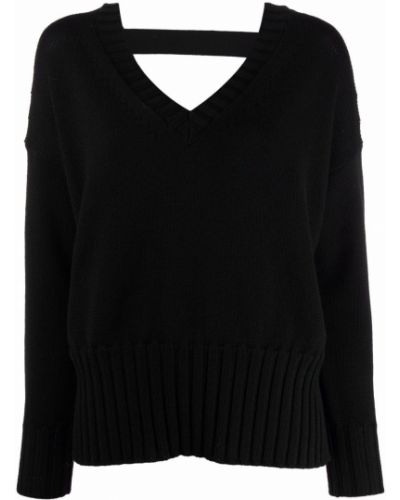 Jersey de lana merino con escote v de tela jersey Dondup negro