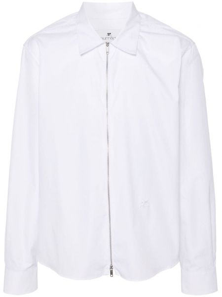 Βαμβακερό πουκάμισο με φερμουάρ Courreges λευκό
