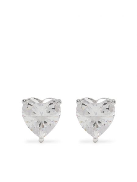 Auskarai su kristalais su širdelėmis Apm Monaco sidabrinė