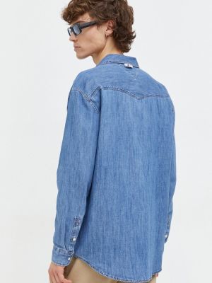 Cămășă de blugi cu mâneci lungi cu croială lejeră Tommy Jeans albastru