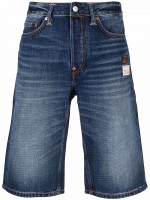 Trykt jeans-shorts Evisu blå