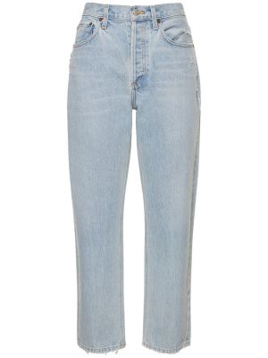 Proste jeansy relaxed fit Agolde niebieskie